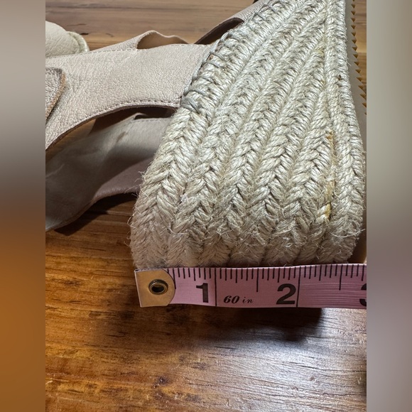 Eileen Fisher Women’s Willow Tumbled Leather Wedge Espadrille Sandals Nude 9.5‎ - Picture 13 of 14